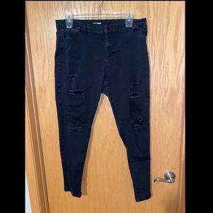 Fashion Nova high-waisted distressed jeans